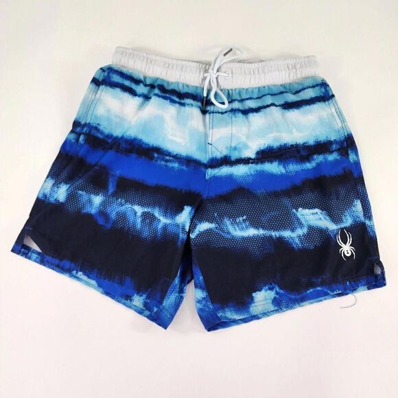 Spyder Men's Standard 7" Tie-dye Volley Swim Trunks Size Small Blue Shorts - Picture 1 of 11